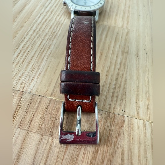 Lacoste ladies white dial brown leather dress watch NEW BATTERY - Picture 4 of 10